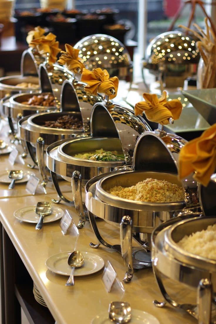 Traditional Indian dishes served at an event